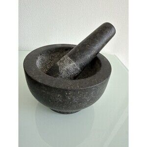 Cole & Mason Style Granite Mortar & Pestle Heavy Stone Boho Kitchen Decor